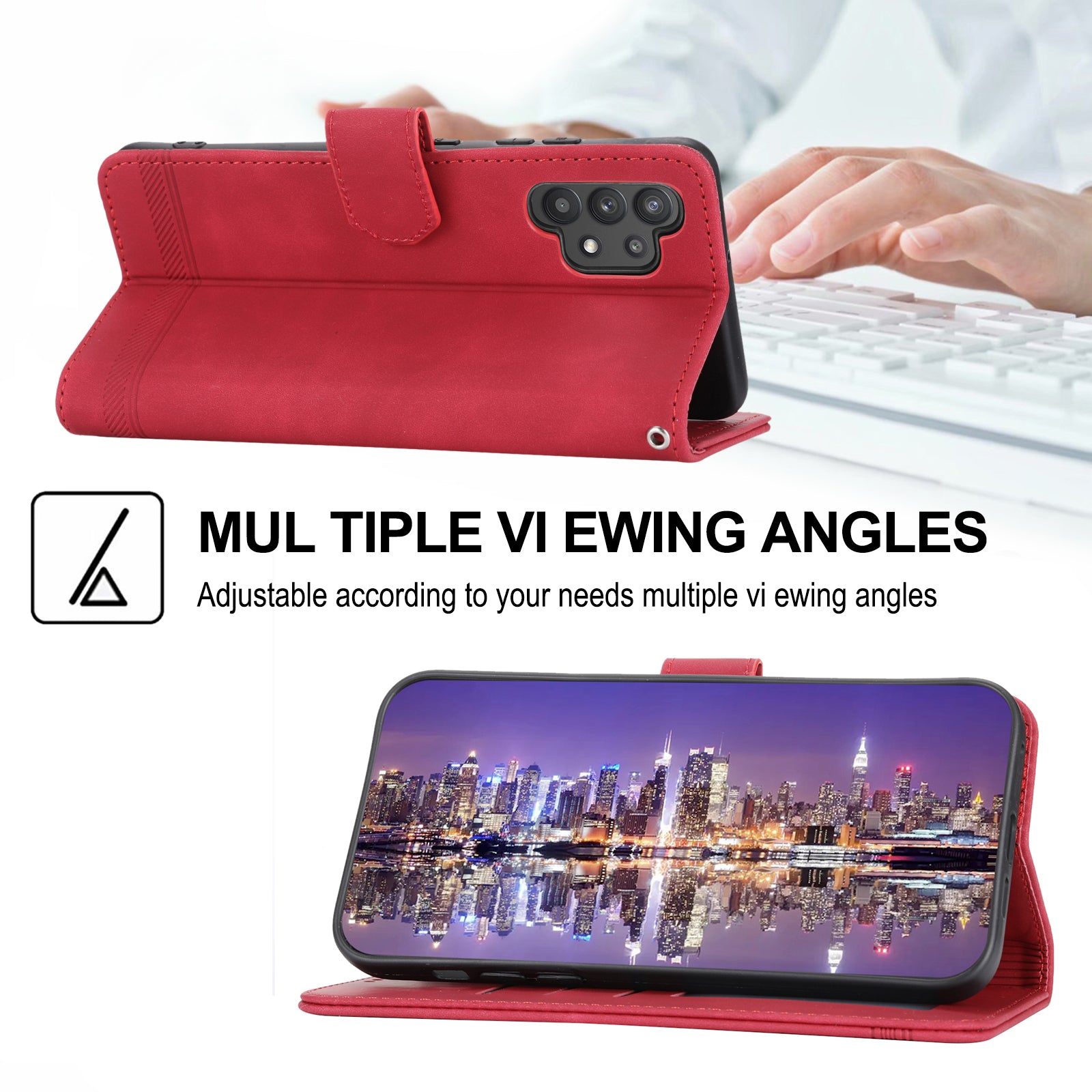 DIERFENG DF-03 PU Leather Phone Cover for Samsung Galaxy A32 4G (EU Version) Stand Wallet Lines Imprinted Case DIERFENG DF-03 PU Leather Phone Cover for Samsung Galaxy A32 4G (EU Version) Stand Wallet Lines Imprinted Case